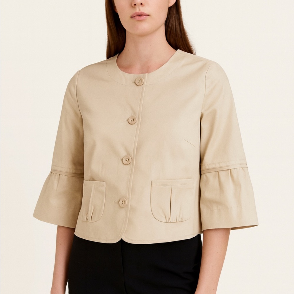 LOFT Taupe Button-Up Blazer